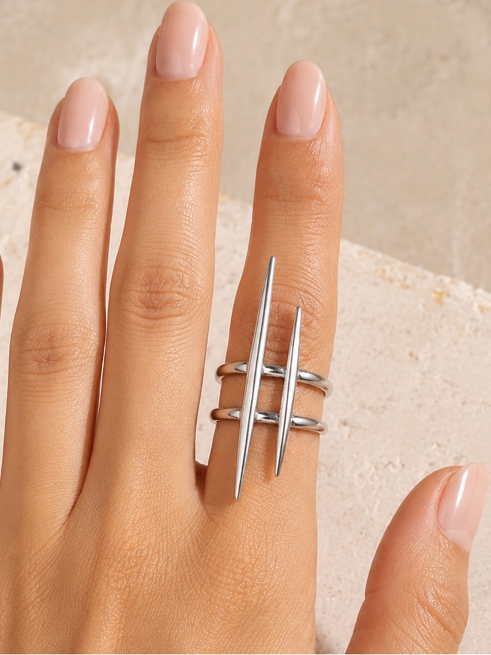 Modern Silver Ring - Women's Fashion Jewelry